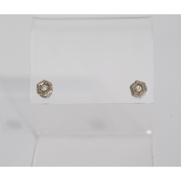 Antique Art Deco 14k Solid Gold Old European Cut Diamond Earrings 0.4CTW 1920's - Picture 7 of 9